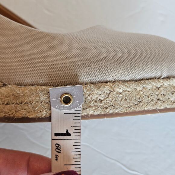 J Crew Factory Canvas Espadrille Wedge Heels Women's 9.5 Neutral Casual Summer - Picture 11 of 11